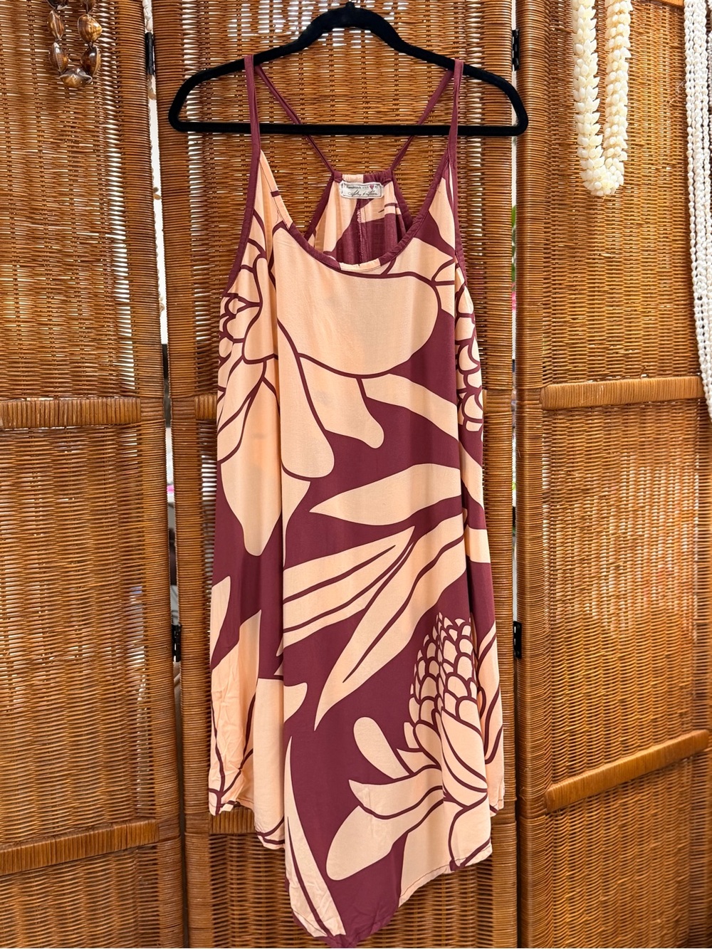 Floral Slip Mini Dress in Peach & Plum